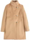 Fay Romantic Coat In Melange Wool Cloth In Nude
