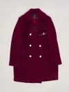 Fay Double-breasted Coat In Bordeaux