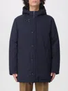 Fay Short Parka In Technical Gabardine In Blue