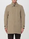Fay Morning Coat With Belted Cuffs And High Neck In Mud