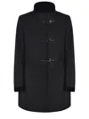 Fay Romantic Coat In Black In Soft Wool Blend Fabric