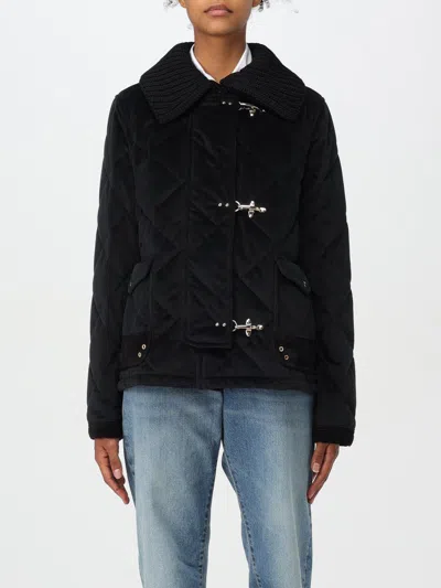 Fay 3ganci Quilted Velvet Jacket In Black