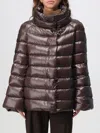Fay Quilted Rosewood Nylon Down Jacket With Funnel Neck And Iconic Hook In Brown