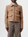 Fay Structured Wool Jacket With Hook Closures In Brown