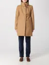 Fay Romantic Coat In Melange Wool Cloth In Cammello