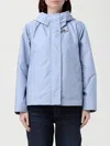 Fay Short Parka In Technical Poplin With Hook In Blue