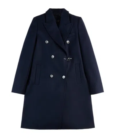 Fay Coat In Wool And Cashmere Fabric In Blue