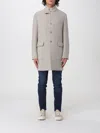 Fay Herringbone-pattern Hook-fastening Coat In Gray