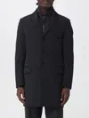 Fay Double-breasted Stand-up Collar Padded Coat In Black