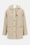 Fay Two-material Wool And Cashmere Caban Coat In Brown