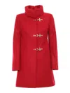 Fay Romantic Lined Coat In Red