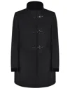 Fay Romantic Coat In Black In Soft Wool Blend Fabric In Black