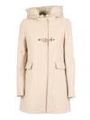 Fay Db Front Nylon Toggle Coat In White