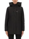 Fay Toggle-fastening Detail Hooded Coat In Black