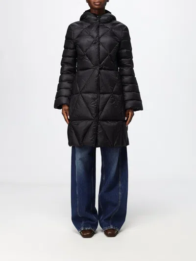 Fay Quilted Zip-up Coat In Black