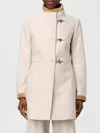 Fay Virginia Coat With Defined Waist In Neutral