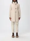 Fay Tailored Beige Coat With High Collar In Neutral