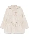 Fay Versatile White Parka With Customizable Silhouette In Gray