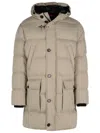 Fay Beige Polyester Down Jacket Man In Beige