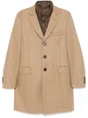 Fay Darted Silhouette Tailored Wool Coat In Beige