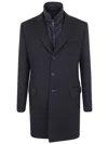 Fay Double-breasted Stretch Coat In Blue