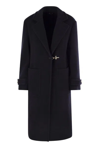 Fay Wool And Cashmere Coat In Black
