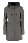Fay Toggle Coat In Wool Cloth In Grey