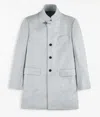 Fay Light Grey Yarn-dyed Wool Blend Fabric Coat In Grey
