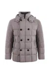 Fay Quilted Nylon Down Jacket In Grey