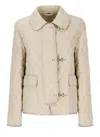 Fay Padded Quilted Parka Collar In Beige