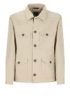 Fay Cotton And Linen Jacket In Beige