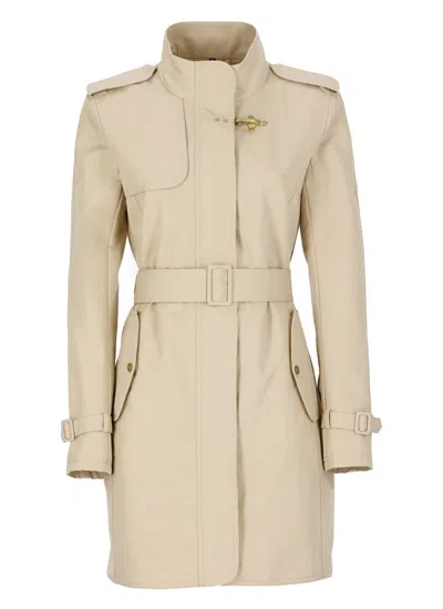Fay Virginia Cotton Trench Coat In Neutrals