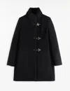 Fay Romantic Coat In Black In Soft Wool Blend Fabric In Black