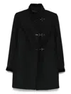 Fay Romantic Coat In Black In Soft Wool Blend Fabric In Black