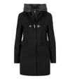 Fay Toggle Coat In Wool Cloth In Black