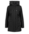 Fay Hooded Black Jacket With Quilted Detailing And Toggle Closure In Black