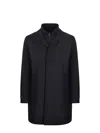 Fay Double-front Raincoat In Black