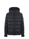 Fay Double-front Down Jacket In Calendered Poplin In Black