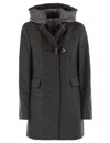 Fay Toggle Wool-blend Coat In Black