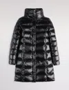 Fay Cropped Black Nylon Down Jacket With Iconic Fastening And Windproof Cuffs In Black