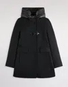 Fay Toggle Coat In Wool Cloth In Black