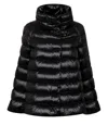 Fay Glossy Quilted Down Coat With Structured Collar In Black