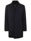 Fay Padded Stretch Technical Twill Coat In Black