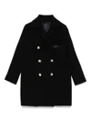 Fay Double-breasted Coat In Black