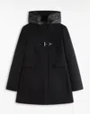 Fay Toggle Coat In Black Wool Blend Fabric In Black