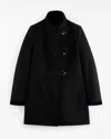 Fay Romantic Coat In Black In Soft Wool Blend Fabric In Black