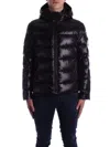Fay Double Front Feather Jacket In Nylon In Nero Neri E Grigi
