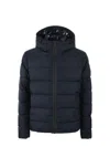 Fay Double Front Feather Jacket In Blu Scuro/nero
