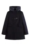Fay Toggle Coat In Black Wool Blend Fabric