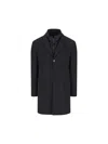 Fay Double-breasted Stand-up Collar Padded Coat In Black